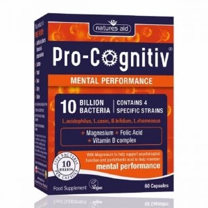 Image of Natures Aid Pro-Cognitiv Mental Performance 10 Billion Bacteria - 60 Capsules