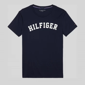 Image of Tommy Hilfiger Mens Crew Neck Logo T-Shirt - Navy Blazer - S - Navy