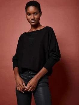 Image of Mint Velvet Metallic Batwing Jumper - Black