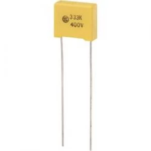 Image of MKS thin film capacitor Radial lead 0.033 uF 400 Vdc 5 10 mm L x W x H 13 x 5 x 11mm