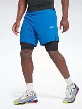 Image of Reebok Two-In-One Strength Shorts - Blue