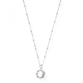Image of ChloBo Sterling Silver Bobble Chain Moon & Stars Necklace