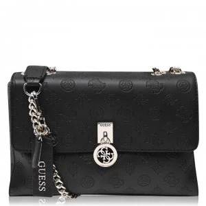 Image of Guess Flap Over Ninnette Bag - BLACK BLA