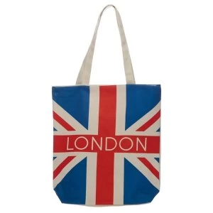 Image of London Union Jack Flag Cotton Bag with Zip and Lining