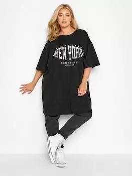 Image of Yours Oversized 'new York' Tunic. Black, Size 20, Women