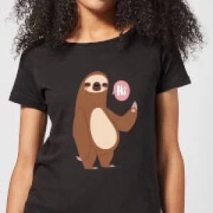 Image of Sloth Hi Womens T-Shirt - Black - 5XL