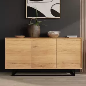 Image of Sideboard 160cm Sideboard Cabinet Cupboard tv Stand Living Room Oak - oak & oak