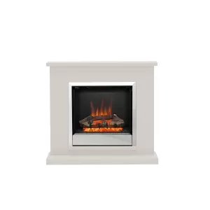 Image of Be Modern Elsham Electric Fireplace Suite in Pearlescent Cream