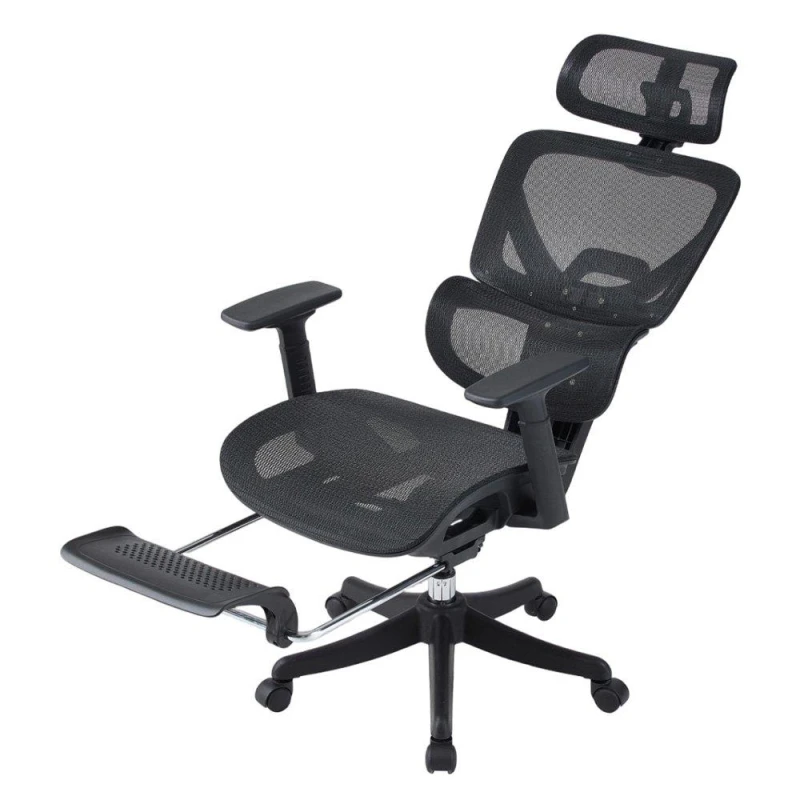 Image of Kabinet UK Swivel Office Chair with Footrest Black unisex One Size