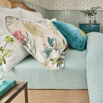 Image of Sanderson Paradesia Double Fitted Sheet, Orchid & Grey