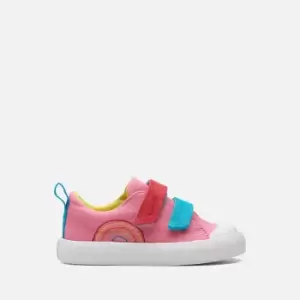 Image of Clarks Toddlers' Foxing TorLo Canvas Shoes - Pink - UK 4.5 Toddler