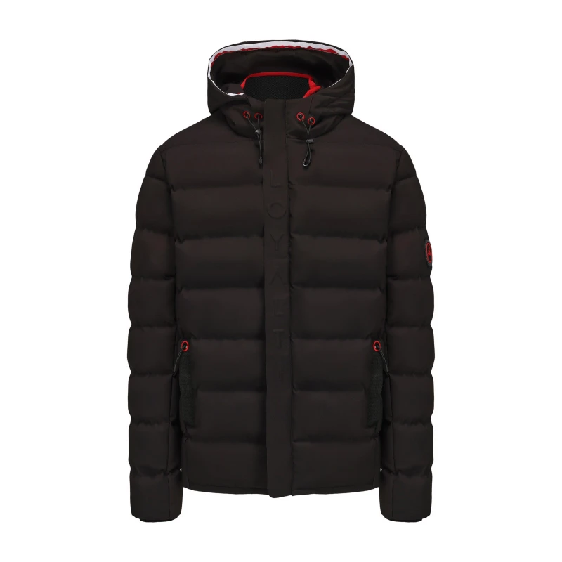 Image of Loyalti Mens Phantom Hooded Long Sleeve Synthetic Fill Short Puffer Jacket Black male Small