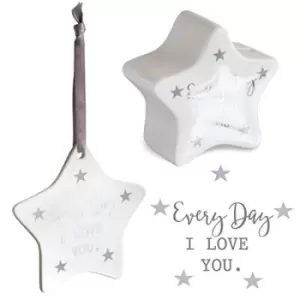 Image of Said with sentiment Star Shaped Money Box & Hanging Star Decoration - Every Day