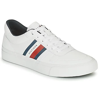 Image of Tommy Hilfiger CORE CORPORATE STRIPES VULC mens Shoes Trainers in White,8,8.5,9,10.5