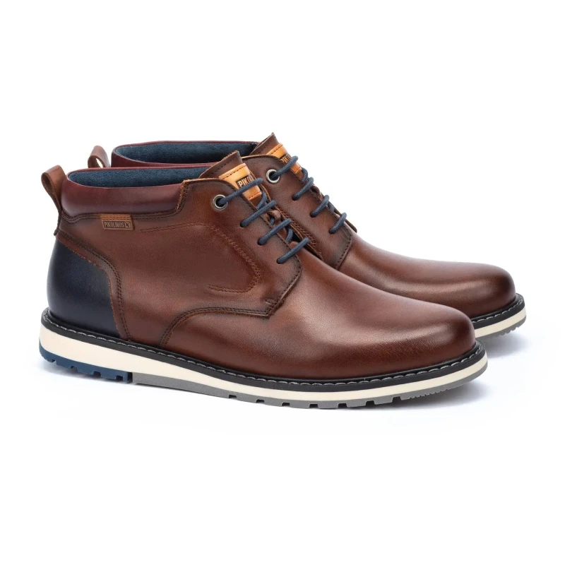 Image of Pikolinos Berna M8J-8181 Leather Mens Ankle Boots - Cuero - Size:UK 7-7.5