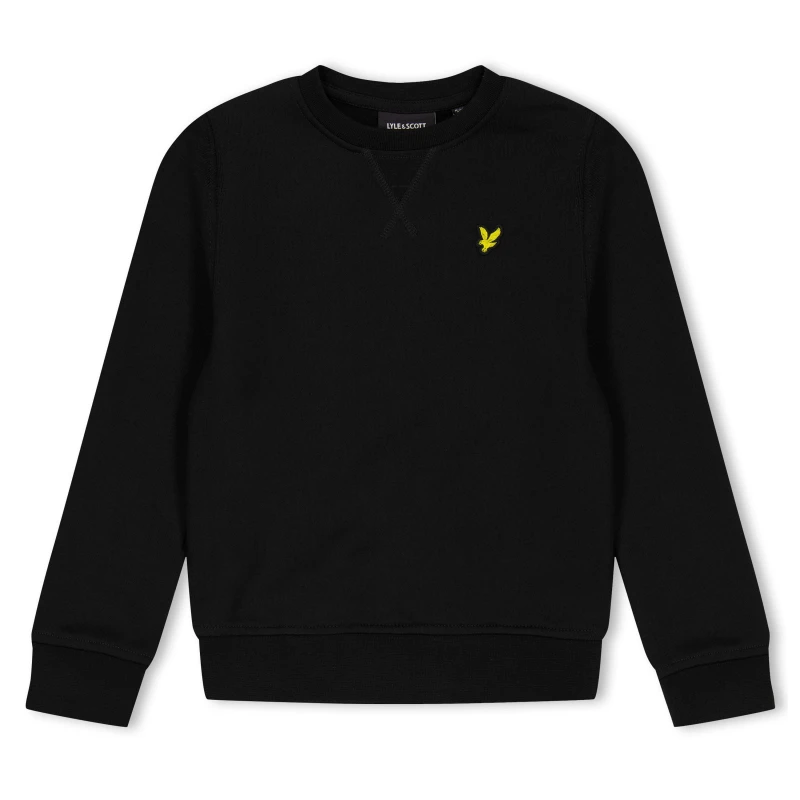 Image of Lyle and Scott Kids Cotton Crew Sweatshirt Jet Black male 3-4 Yrs