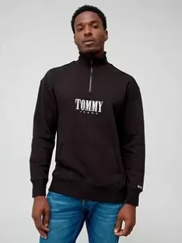 Image of Tommy Jeans Tjm Rlxd Authentic Half Zip Sweat - Black Size M Men