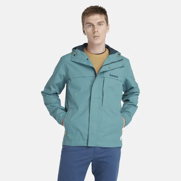 Image of Timberland - Benton Water-Resistant Shell Jacket for Men in Teal, Man, Teal, Size: M