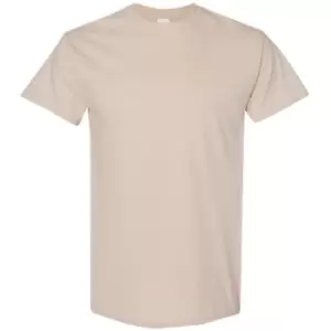 Image of Gildan Mens Heavy Cotton Short Sleeve T-Shirt (Pack Of 5) (S) (Sand)