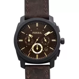 Image of Machine Brown Leather Mens Watch 42mm