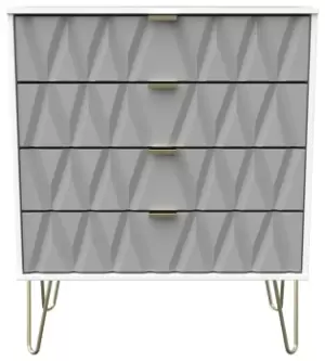 Image of Shimmer 4 Drawer Chest - Grey & White