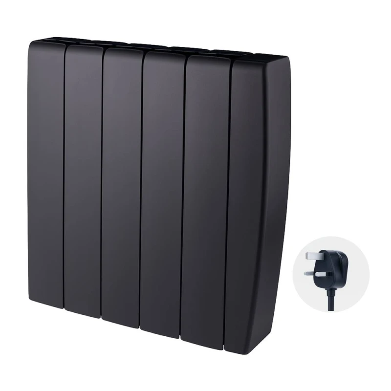 Image of TCP Smart 1500W Black Ceramic Panel Electric Radiator Black Unisex