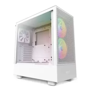 Image of NZXT H5 Flow RGB White Mid Tower Tempered Glass Gaming Case