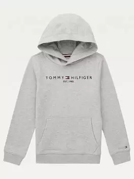 Image of Tommy Hilfiger Boys Essential Hoodie - Light Grey Marl Size 7 Years