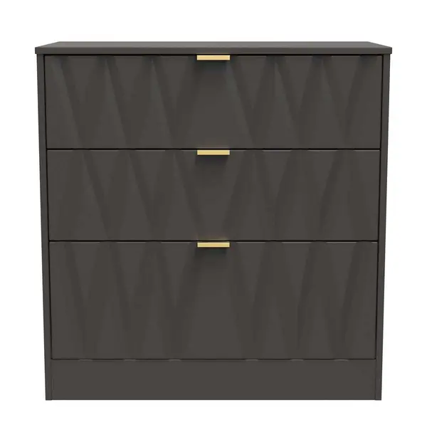 Image of Welcome Furniture Ready Assembled Las Vegas 3 Drawer Deep Chest In Graphite LVF049GBGB