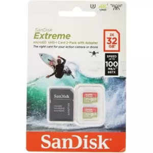 Image of SanDisk Extreme 32GB microSDhC Memory Card for Action Cameras and Drones