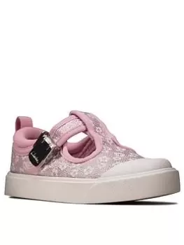 Image of Clarks Toddler City Dance Shoe, Pink Floral, Size 4 Younger
