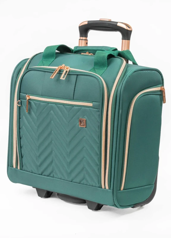Image of Gino Ferrari Biella 14" Soft Shell Cabin Case Under Seat Flight Bag Wheeled Luggage in Teal Size: Mini Cabin Teal Unisex Mini Cabin