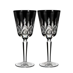 Image of Waterford Lismore Black Tall Goblet Set of 2 Black