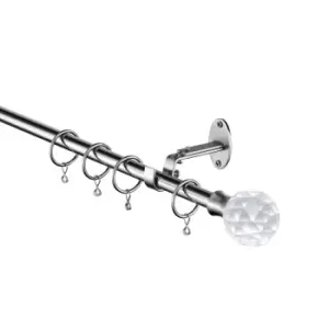 Image of Little Black Book 16/19Mm Crystal Effect Finial Curtain Pole Steel 1.1-3M