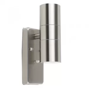 Image of IP44 Dusk 'til Dawn Up/Down Wall Light in Brushed Chrome