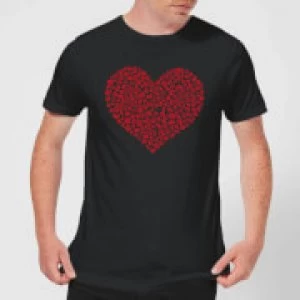 Image of Super Mario Items Heart Mens T-Shirt - Black - M