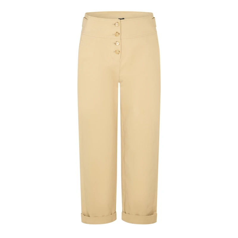 Image of Boss Womens Takane2 Straight Leg Trousers Medium Beige female 4 (XXS)