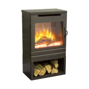 Image of Suncrest Matfen Modern 2000W Matt Black Cast Iron Effect Electric Stove