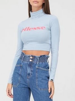Image of Ellesse Heritage Volitans Long Sleeve Crop Top - Blue