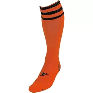 Image of Precision 3 Stripe Pro Football Socks Adult 44507 Tangerine/Black