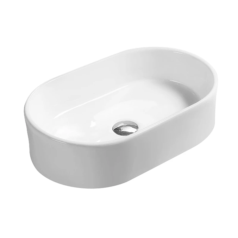 Image of Balterley Oval Bathroom Countertop Basin, White, Soft Rounded Edges, 565mm in White White Unisex