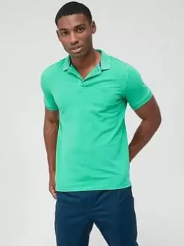 Image of Superdry Vintage Destroy Polo Shirt - Green Size M Men