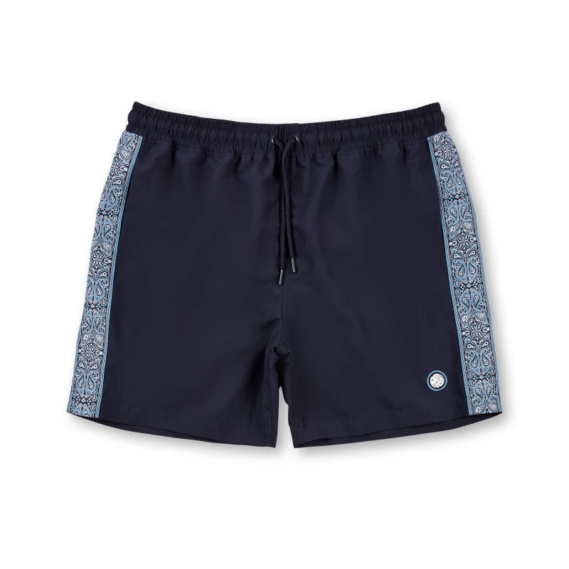 Image of Pretty Green Mens Eclipse Paisley Swim Shorts Navy male Small
