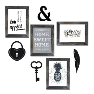 Image of CYT-5 Multicolor Decorative Framed MDF Painting (8 Pieces)