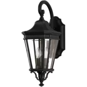 Image of Elstead Cotswold Lane - 2 Light Outdoor Medium Wall Lantern Light Black IP44, E14