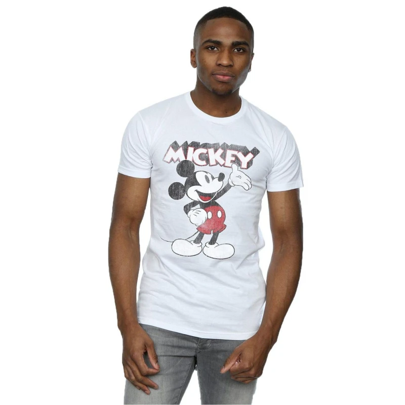 Image of Disney Men Mickey Mouse Presents T-Shirt in White Size: Small White S Male 5057245610599