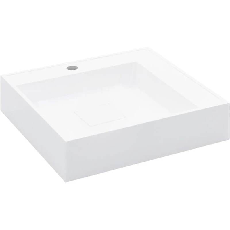 Image of vidaXL Wash Basin 50x50x12.3cm Mineral Cast/Marble Cast White 144071