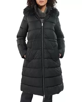 Image of Barbour Francesca Faux Fur Trim Hooded Puffer Coat