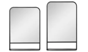 Image of Modern Square Wall Mirror with Storage Shelf, Large Wall Mirror with Storage Shelf, HOMCOM
