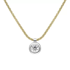 Image of 18ct White Yellow Gold 0.23ct Diamond Certified Solitaire Pendant Necklace